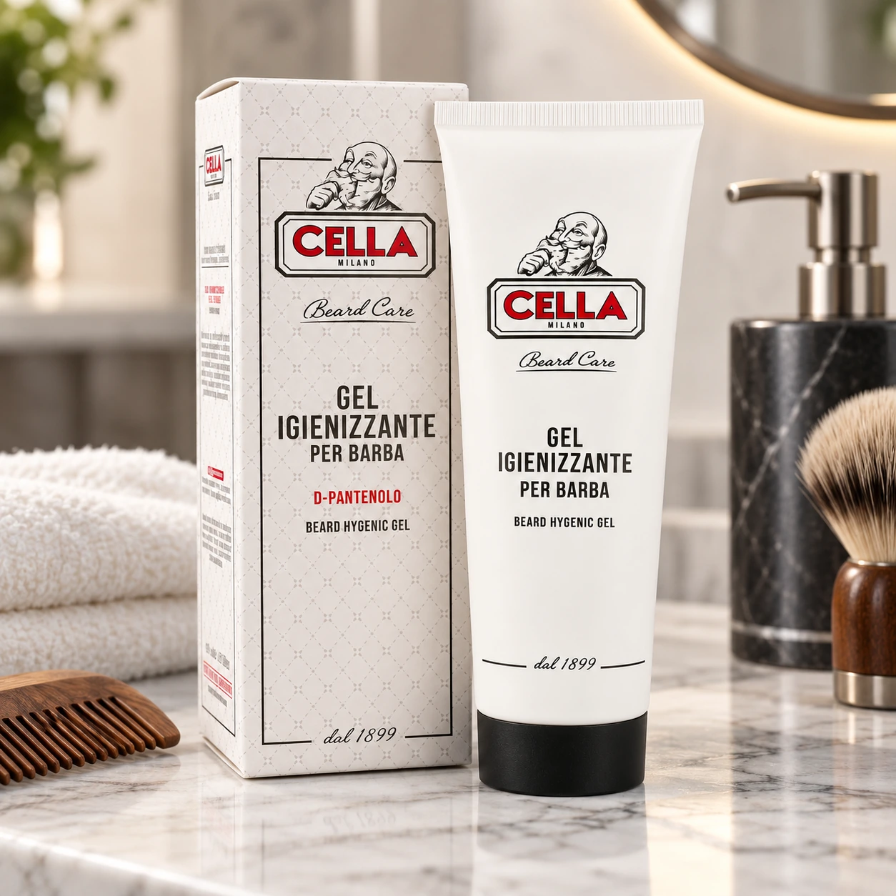 Гель для очищення бороди з антибактеріальною дією та пантенолом Cella Gel Igienizzante — фото 7