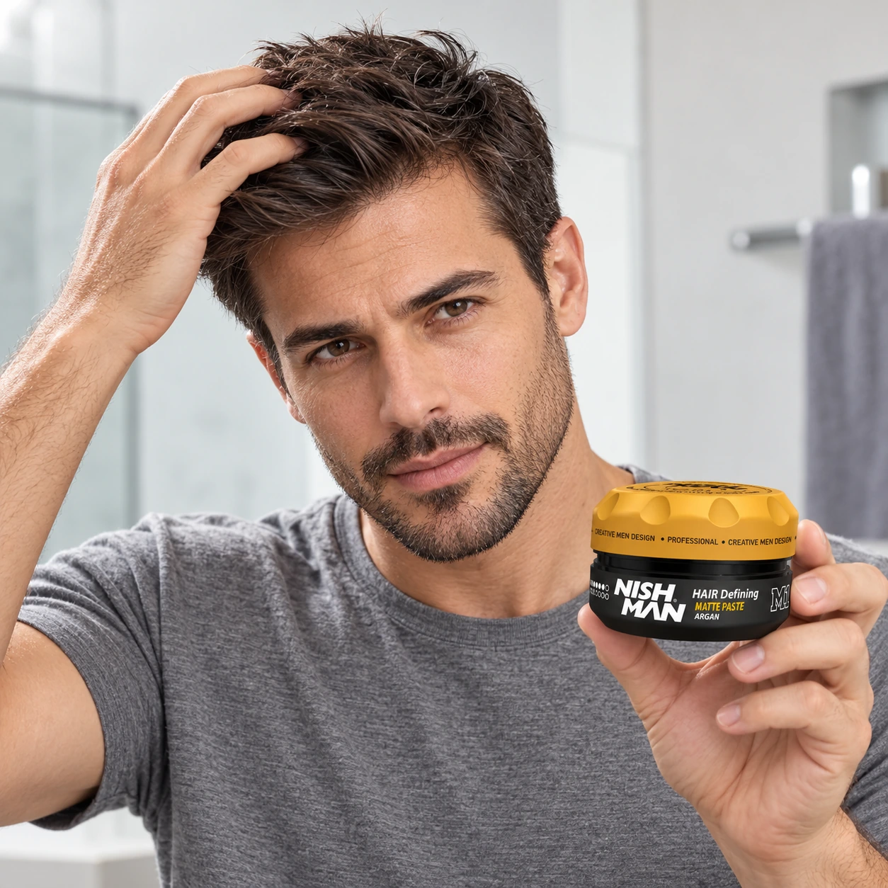 Матова паста для стилізації волосся Hair Defining Matte Paste M1 – сильна фіксація та природний вигляд | матовий ефект водна основа — фото 3