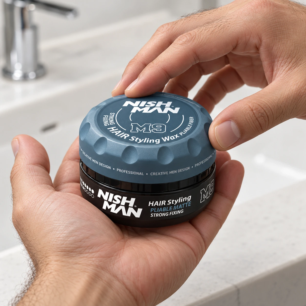 Матовий віск для стилзації волосся Hair Styling Wax M9 – сильна фіксація та підкреслена текстура | матовий фініш легко наноситься — фото 2