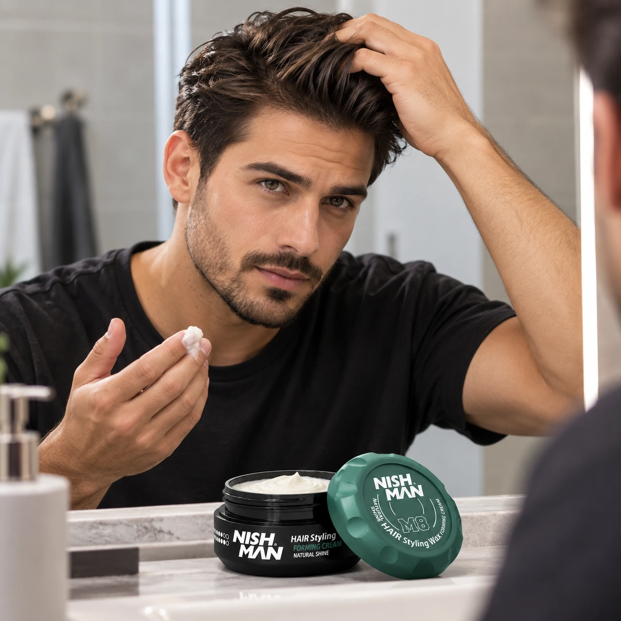Матовий крем-віск для стилзації волосся Hair Styling Wax M8 – середня фіксація та натуральний блиск | кремова текстура — фото 4