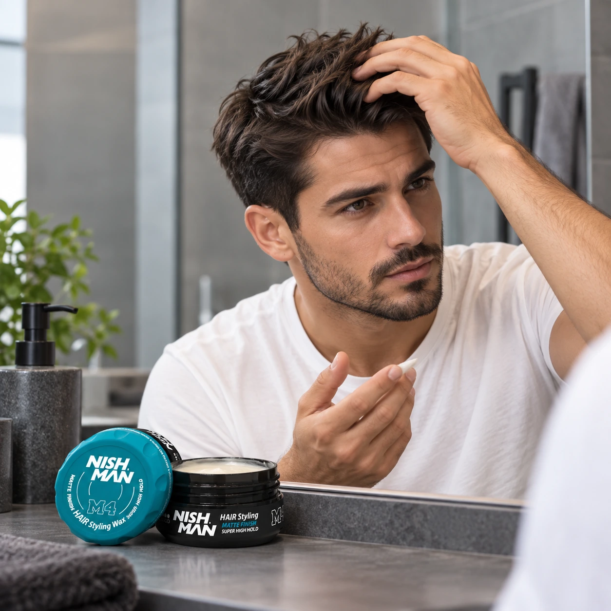 Матовий віск для стилізації волосся Matte Finish Hair Styling Wax M4 – екстремальна фіксація та матовий фініш | компактний формат — фото 6