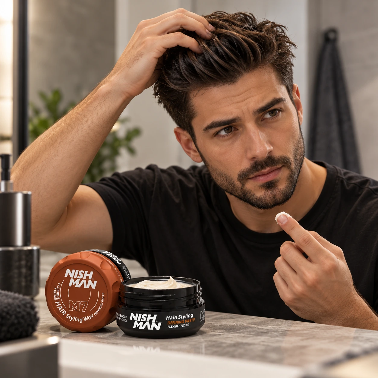 Матова паста для стилізації волосся Hair Styling Wax M7 – гнучка фіксація та матовий фініш | тревел-версія — фото 6
