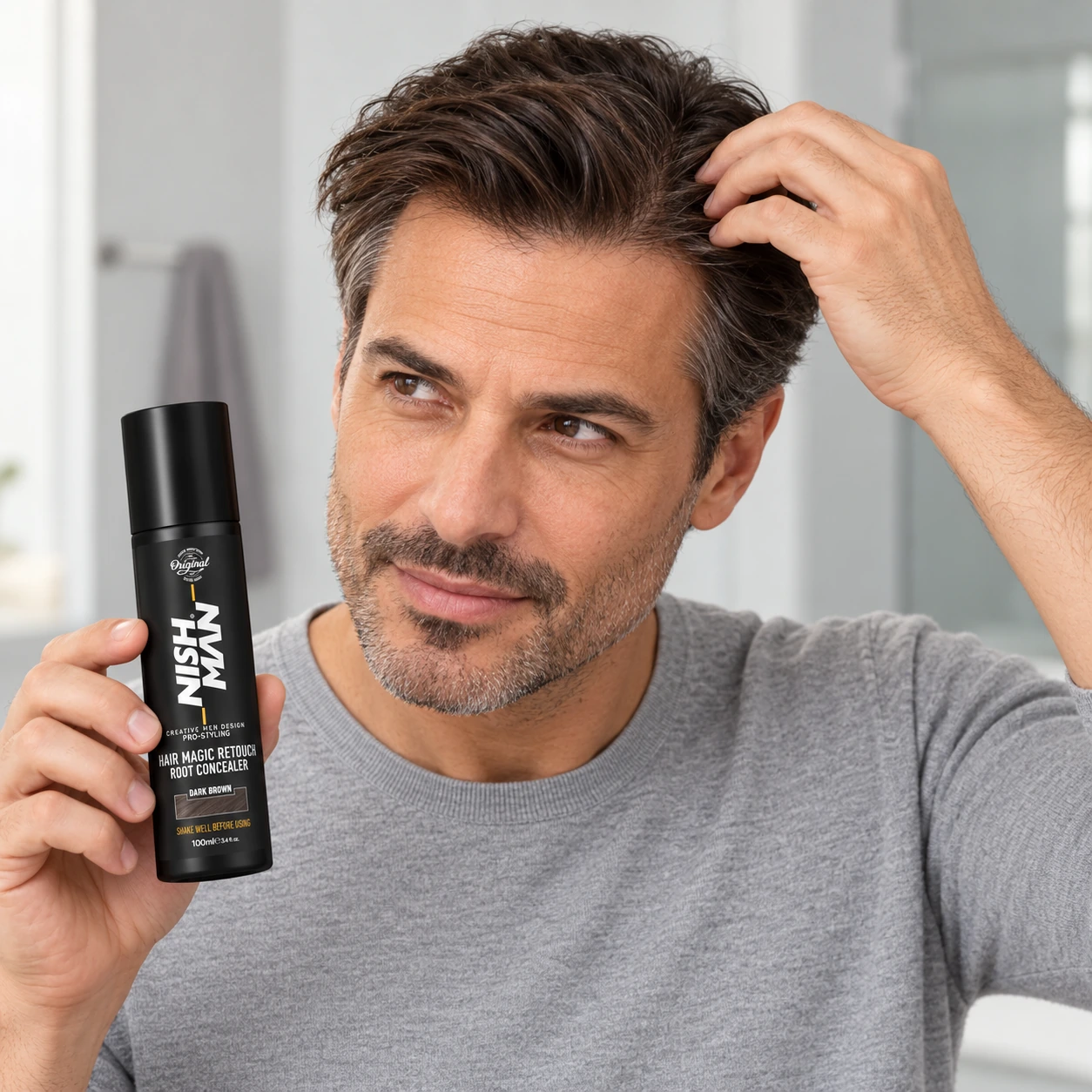 Спрей для маскування сивини Hair Magic Retouch Root Concealer Dark Brown — фото 3
