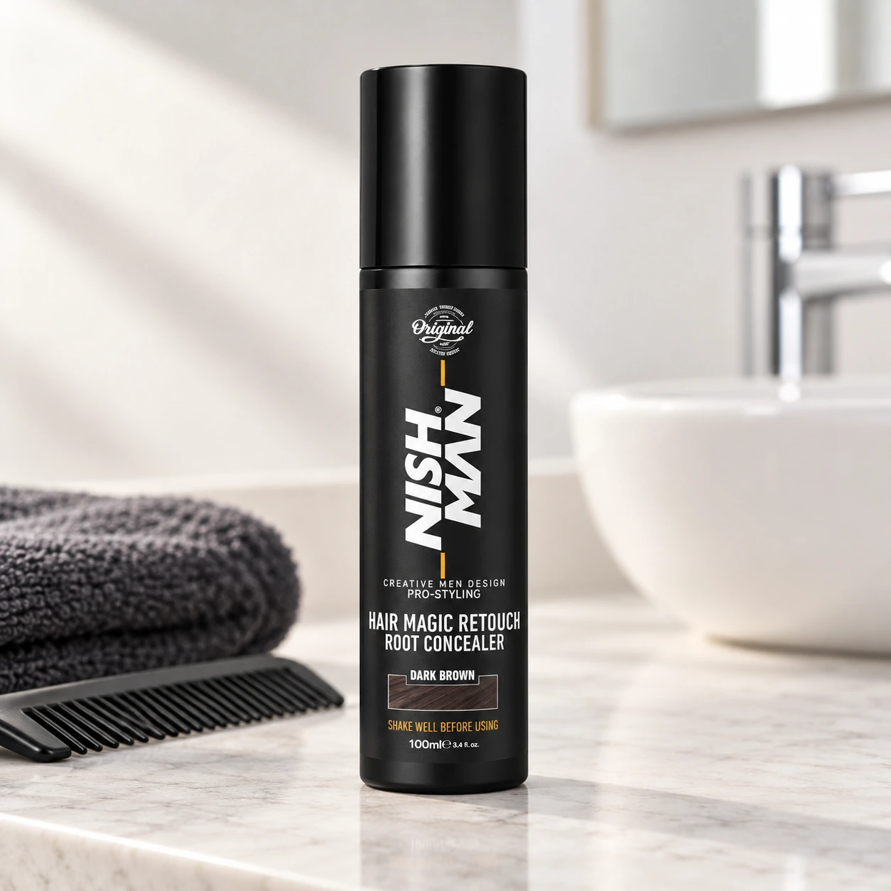 Спрей для маскування сивини Hair Magic Retouch Root Concealer Dark Brown — фото 4