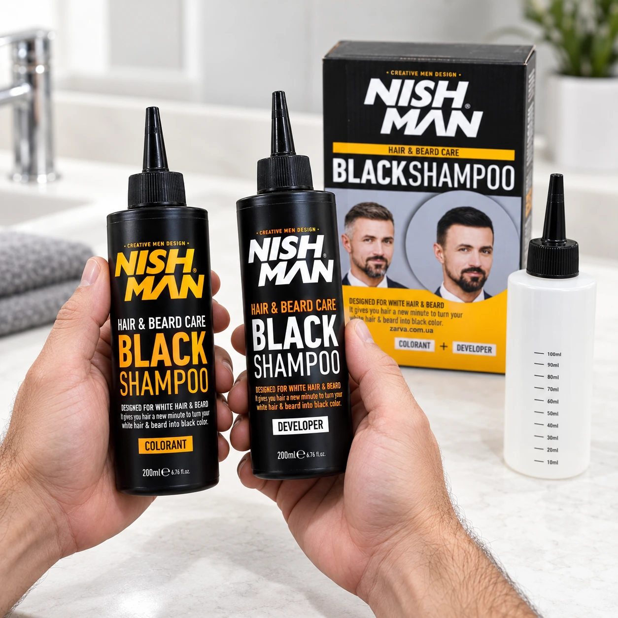 Шампунь для маскування сивини Hair&Beard Care Black Shampoo Bundle 2 x — фото 2
