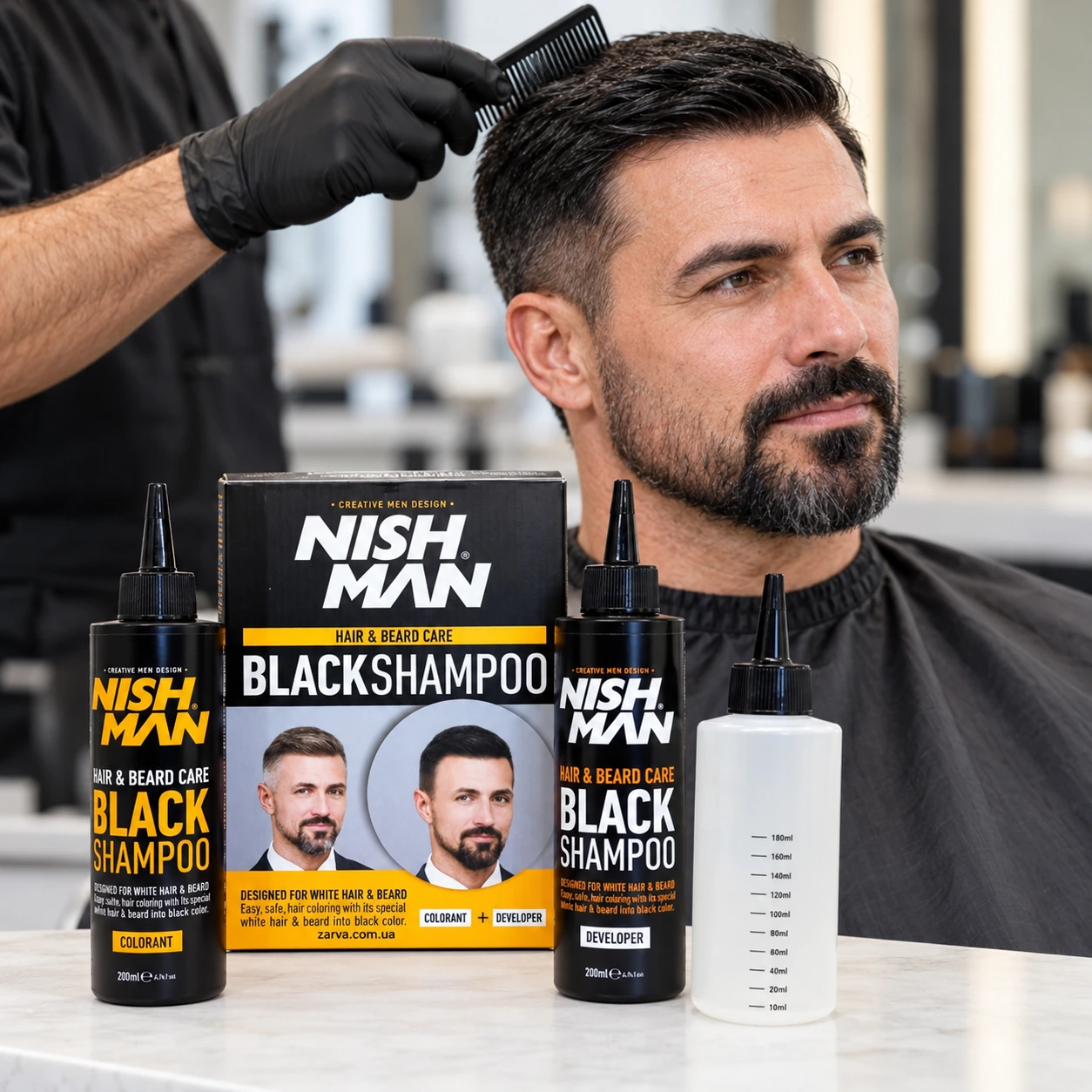 Шампунь для маскування сивини Hair&Beard Care Black Shampoo Bundle 2 x — фото 3