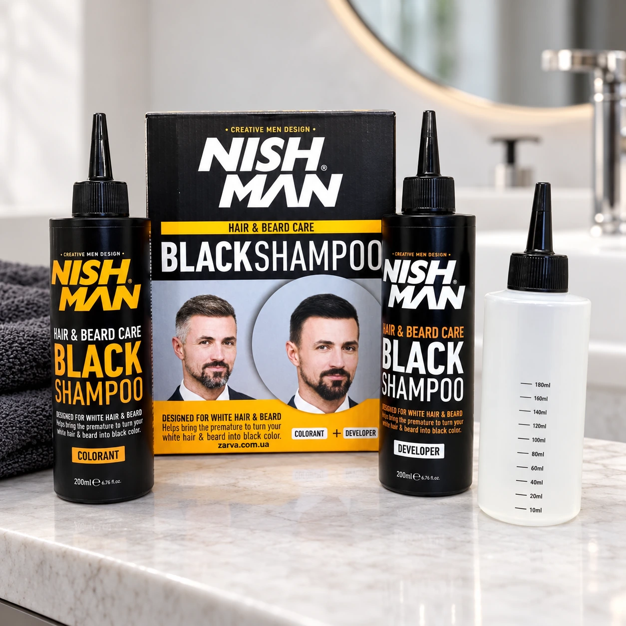 Шампунь для маскування сивини Hair&Beard Care Black Shampoo Bundle 2 x — фото 4