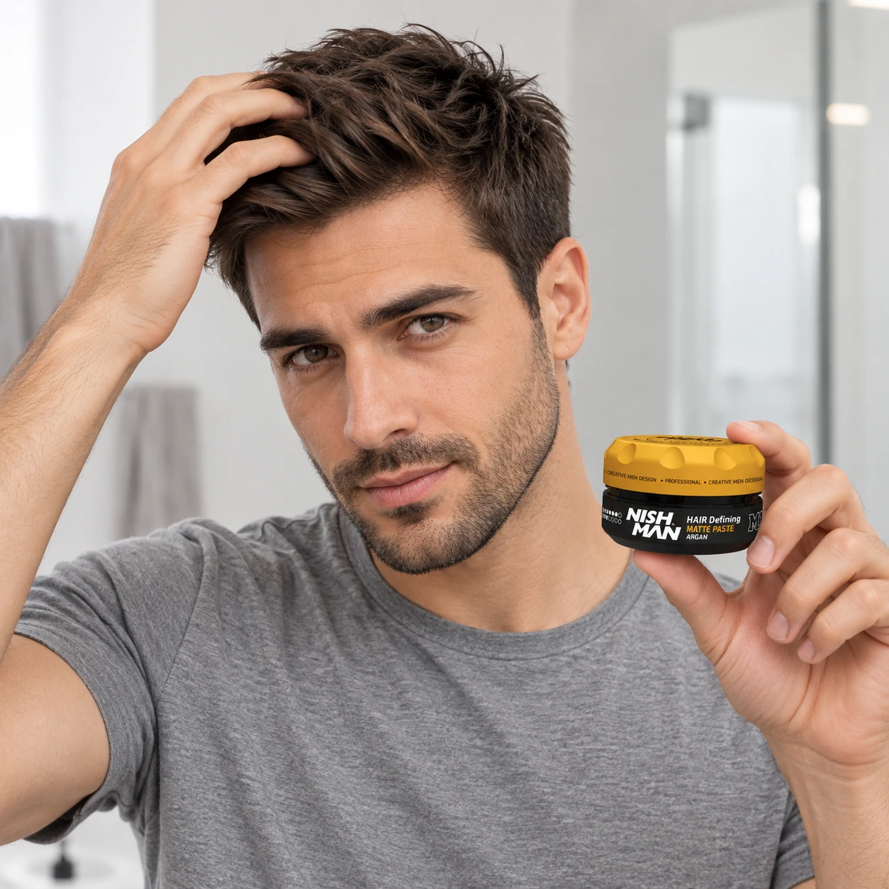 Матова паста для стилізації волосся Hair Defining Matte Paste M1 – сильна фіксація та матовий фініш | компактний формат для подорожей — фото 3