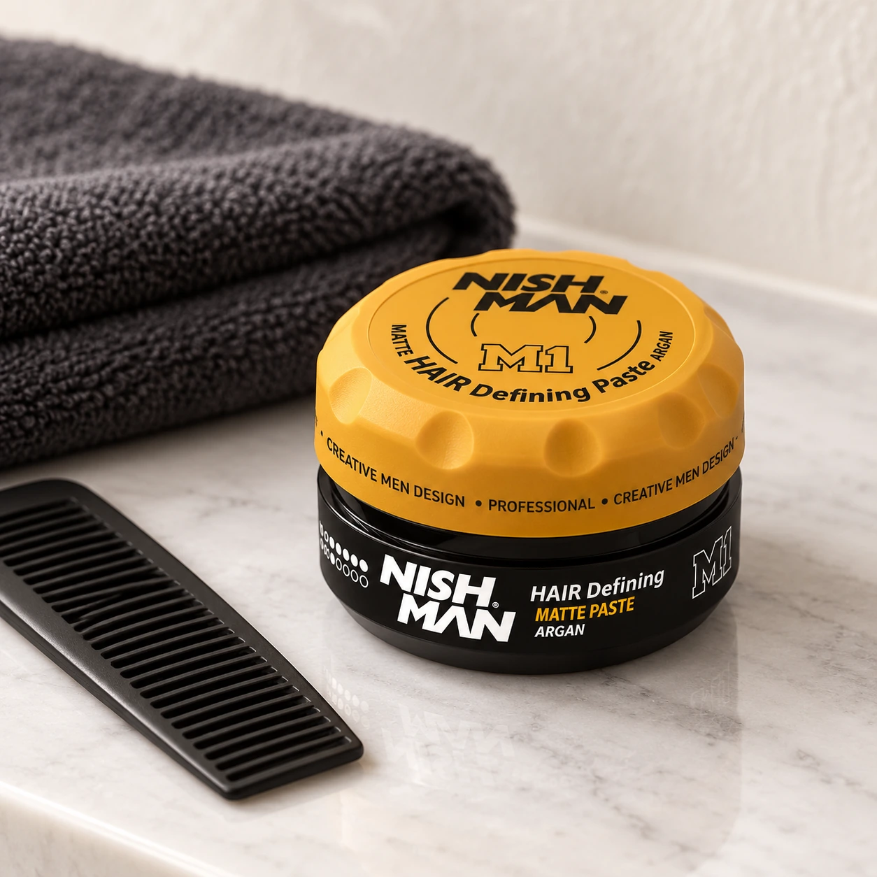 Матова паста для стилізації волосся Hair Defining Matte Paste M1 – сильна фіксація та матовий фініш | компактний формат для подорожей — фото 4