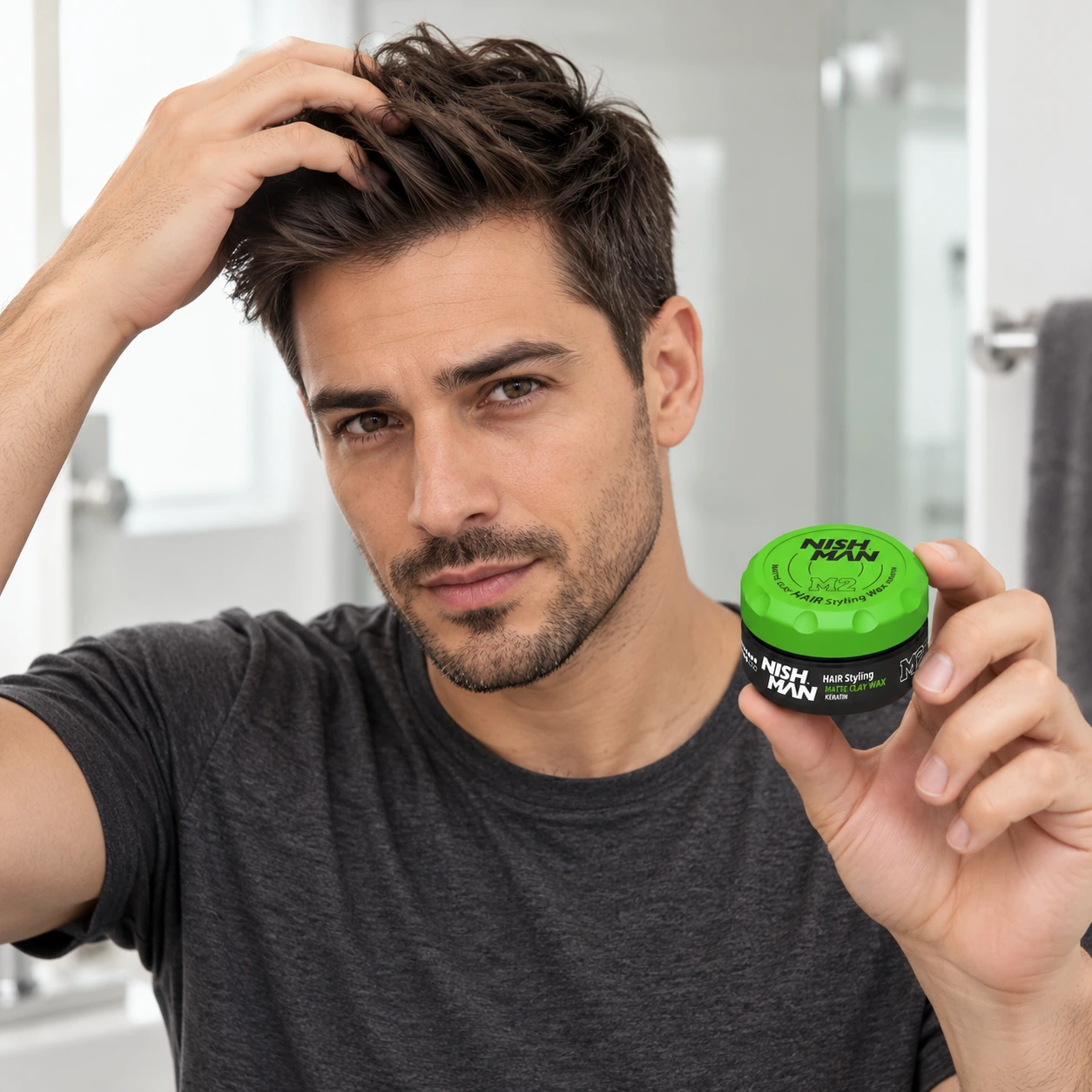 Матова глина для стилізації волосся Hair Matte Clay M2 – сильна фіксація та матовий ефект | тревел-формат кератин аромат яблука — фото 3