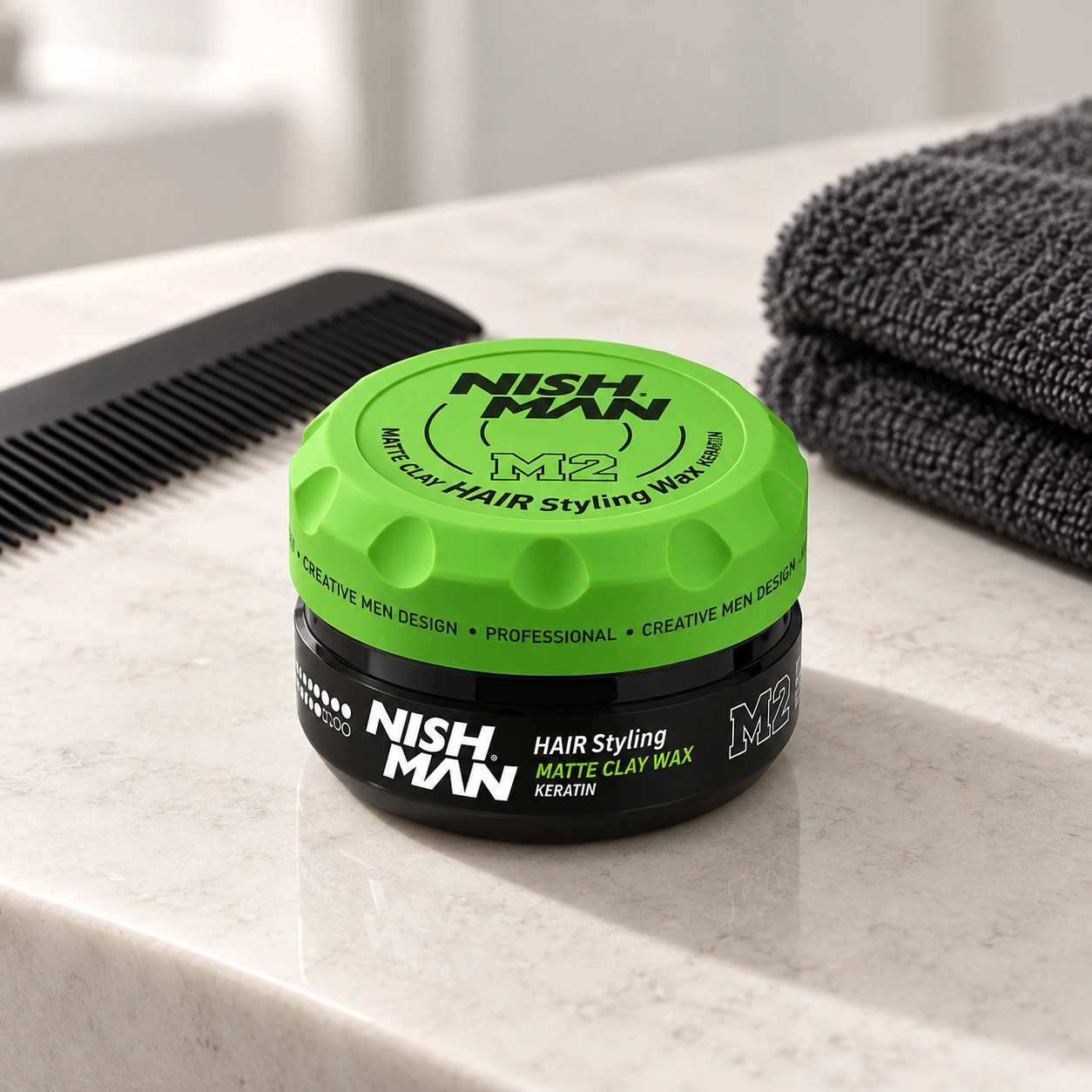 Матова глина для стилізації волосся Hair Matte Clay M2 – сильна фіксація та матовий ефект | тревел-формат кератин аромат яблука — фото 4