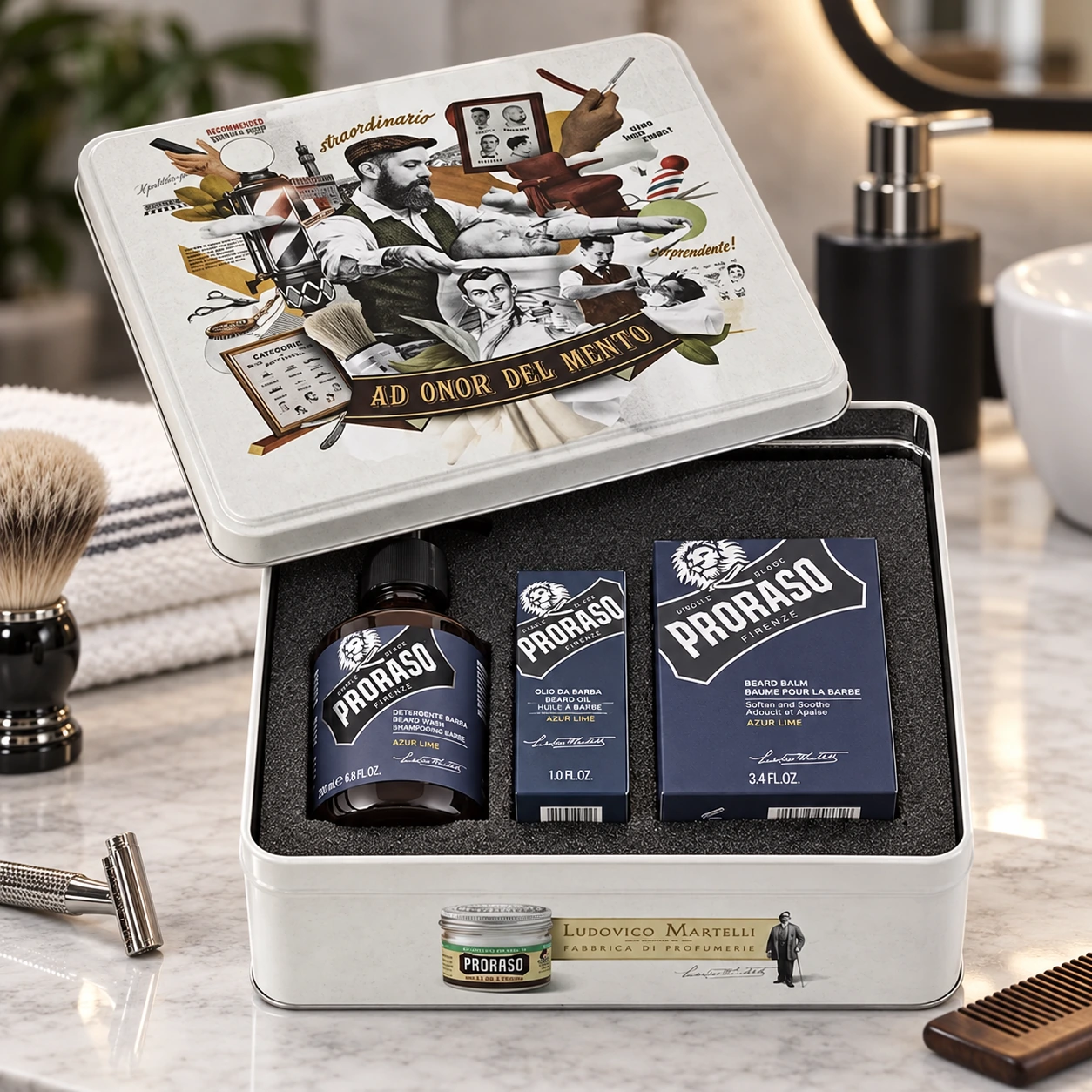 Набір Для Бороди Metal Box Beard Care Azur Lime Gift Set — фото 7
