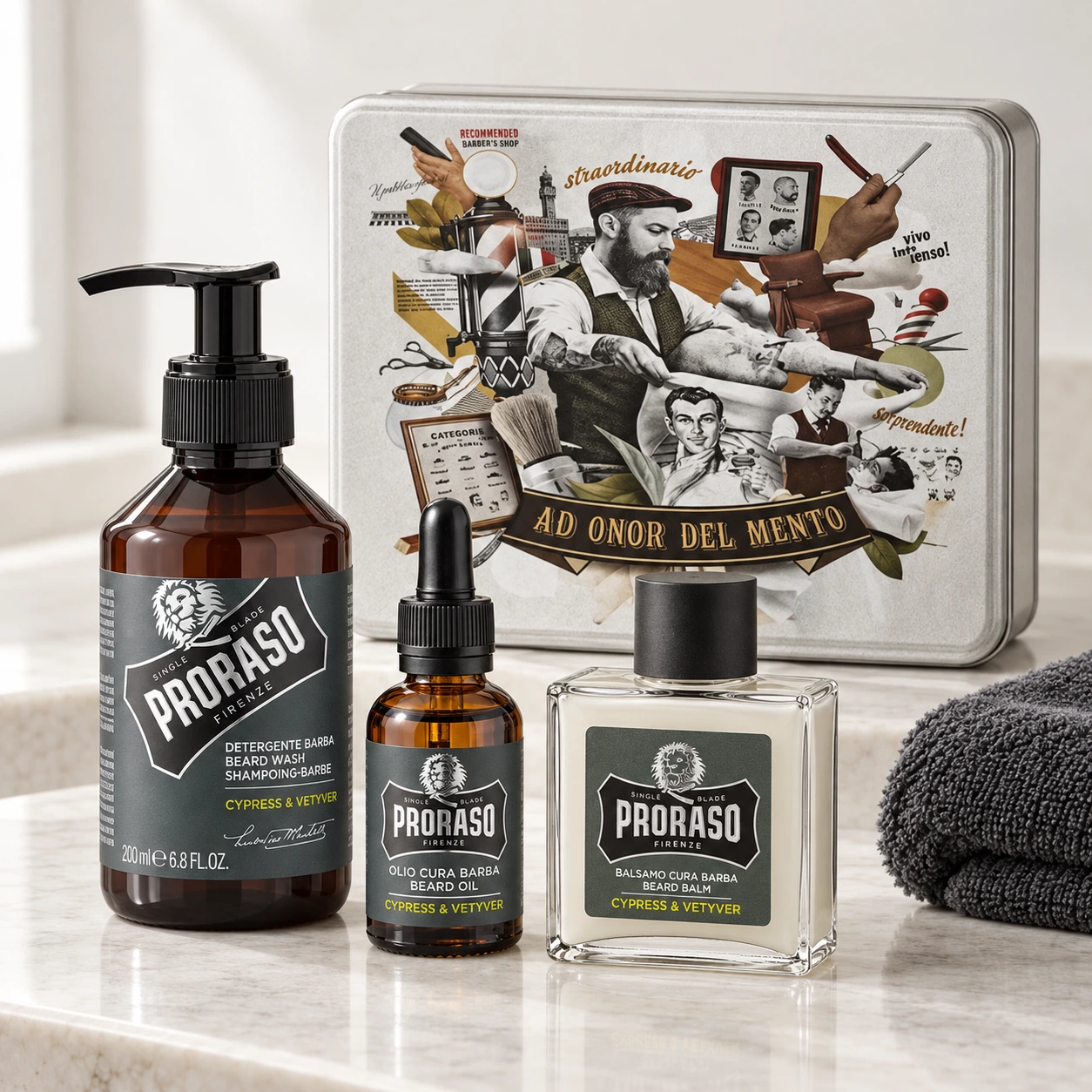 Набір Для Бороди Metal Box Beard Care Cypress & Vetyver Gift Set — фото 4