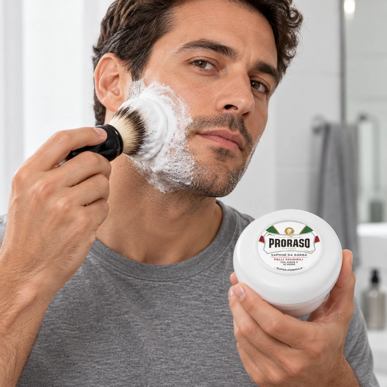 Мило для гоління White (New Version Super Formula) Shaving soap для чутливої шкіри — фото 3