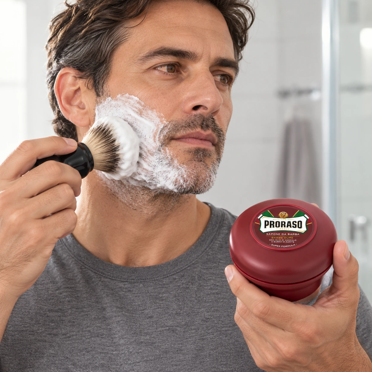 Мило для гоління Red (New Version Super Formula) Nourish Sandalwood Shaving Soap Jar — фото 3