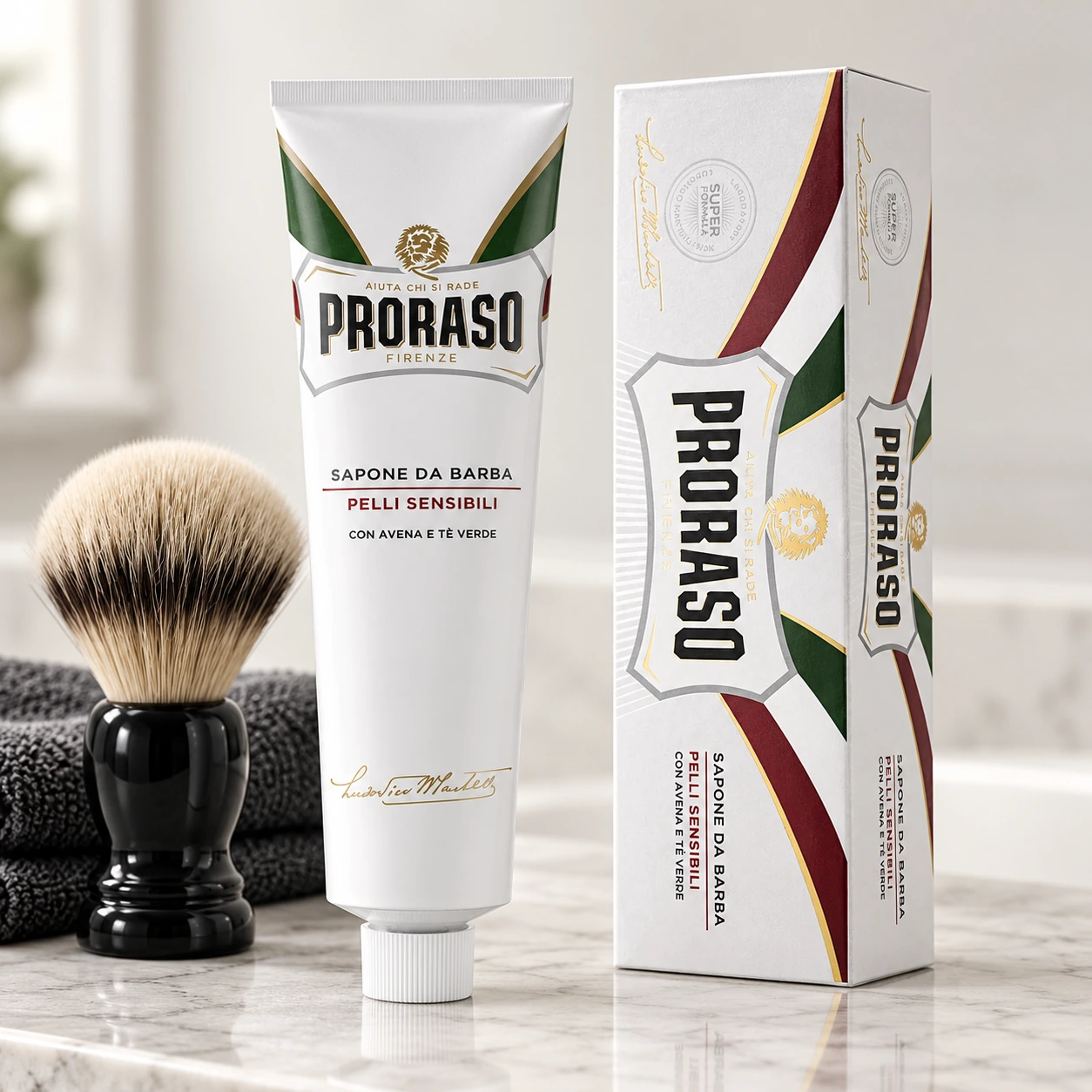 Крем Для Гоління White (New Version) Shaving Cream Tube Sensitive Green Tea — фото 4