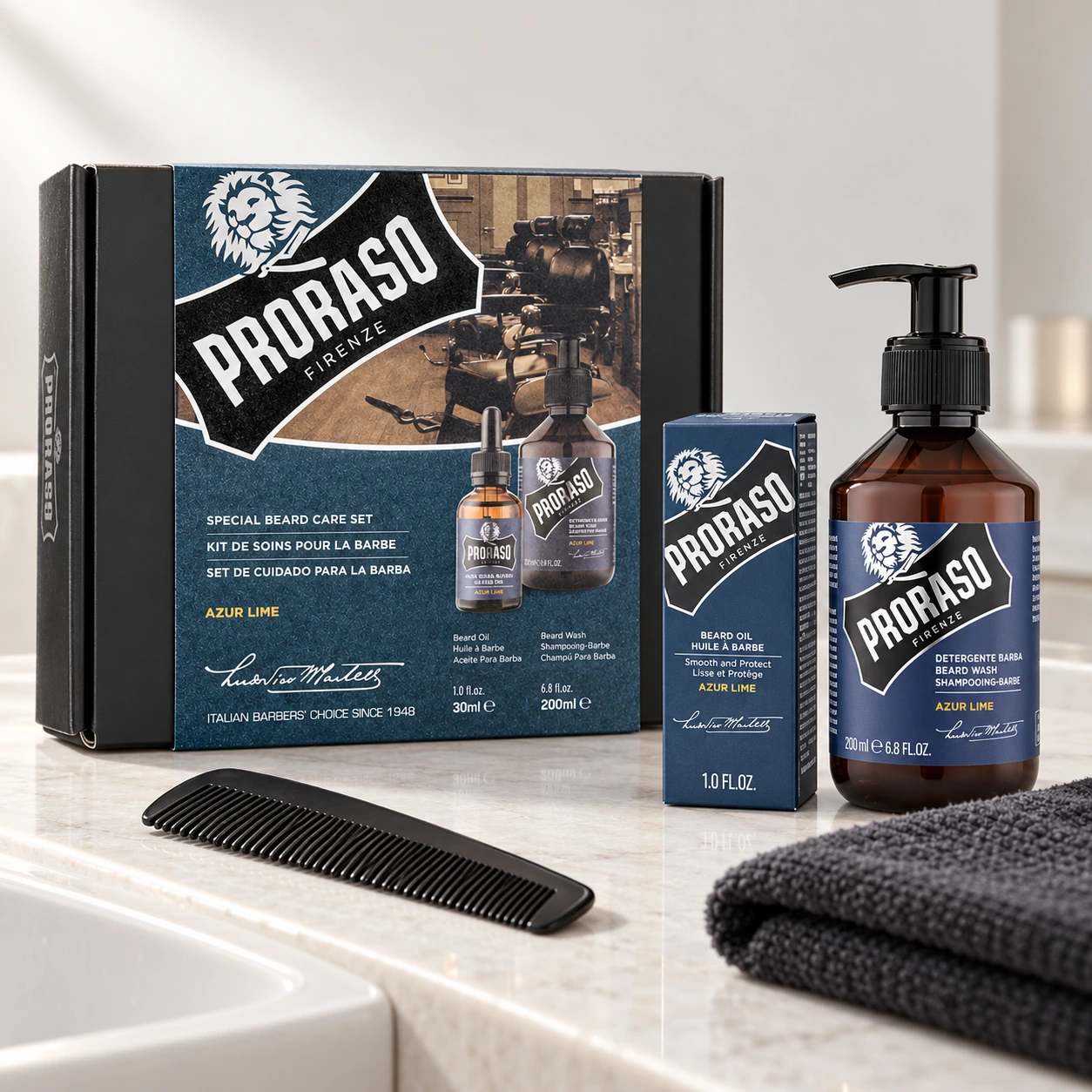 Набір для бороди Duo Pack Oil + Shampoo Azur Lime — фото 4