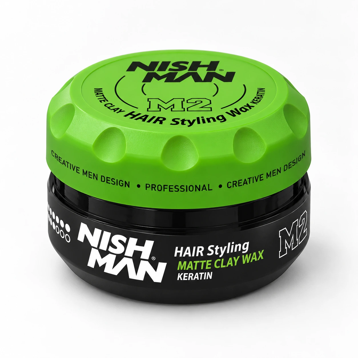 Матова глина для стилізації волосся Hair Matte Clay M2 – сильна фіксація та матовий фініш | кератин для зміцнення аромат зеленого яблука — фото 1