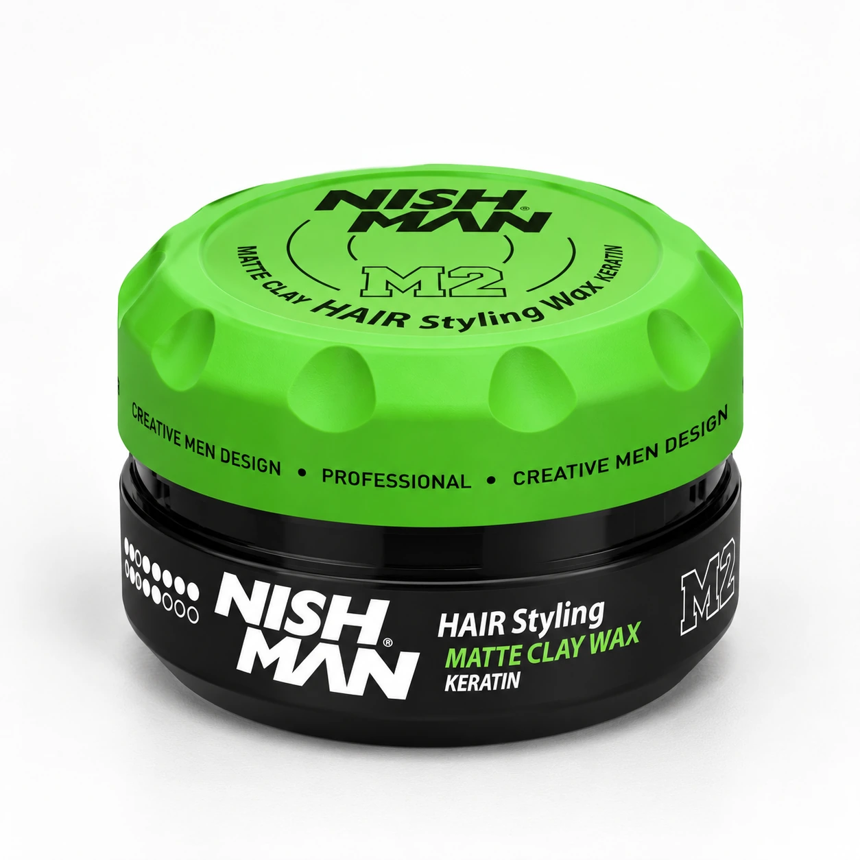Матова глина для стилізації волосся Hair Matte Clay M2 – сильна фіксація та матовий фініш | кератин для зміцнення аромат зеленого яблука — фото 1