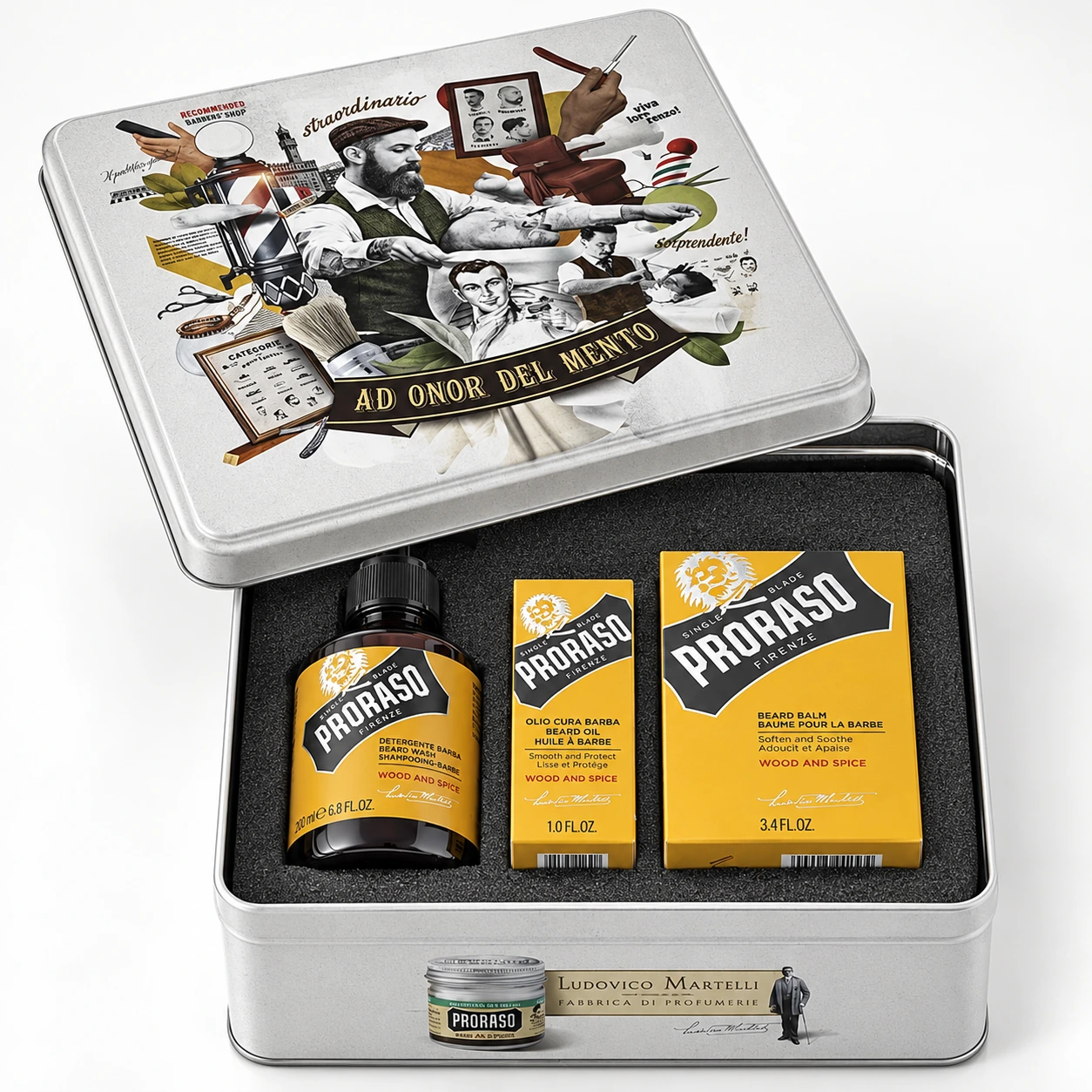 Набір Для Бороди Metal Box Beard Care Wood & Spice Gift Set — фото 1