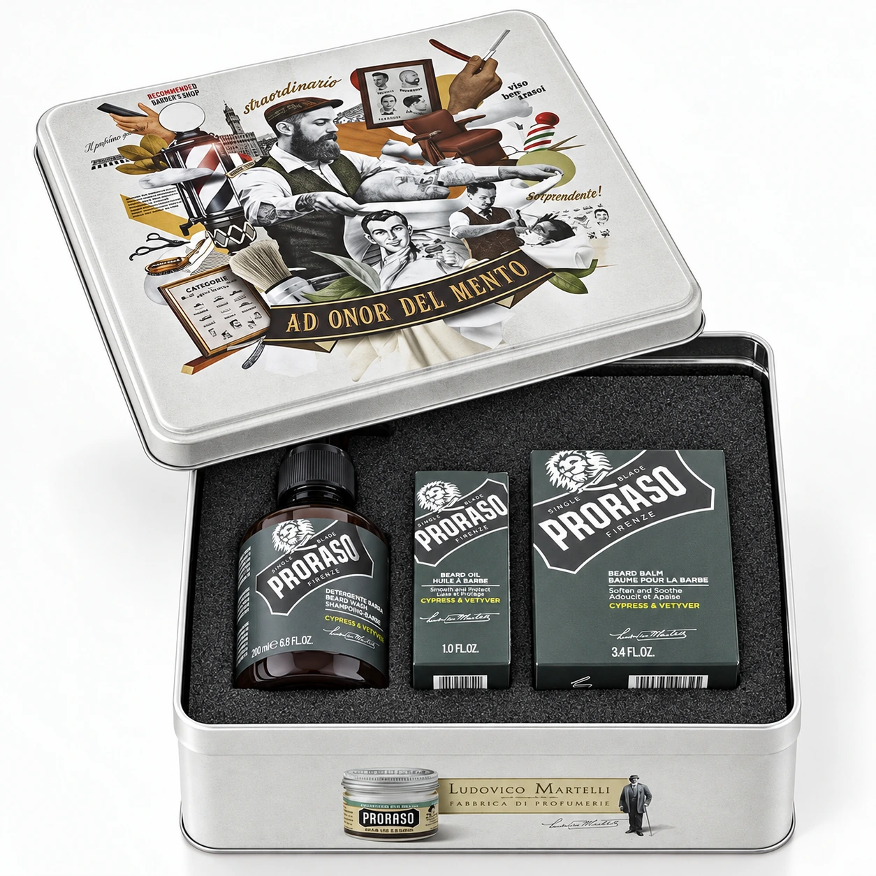 Набір Для Бороди Metal Box Beard Care Cypress & Vetyver Gift Set — фото 1