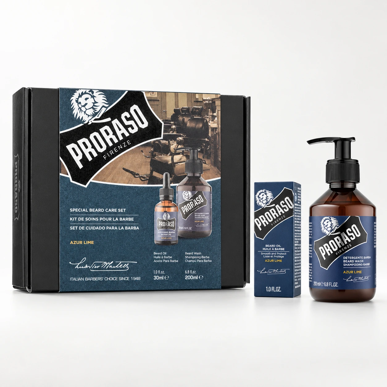 Набір для бороди Duo Pack Oil + Shampoo Azur Lime — фото 1